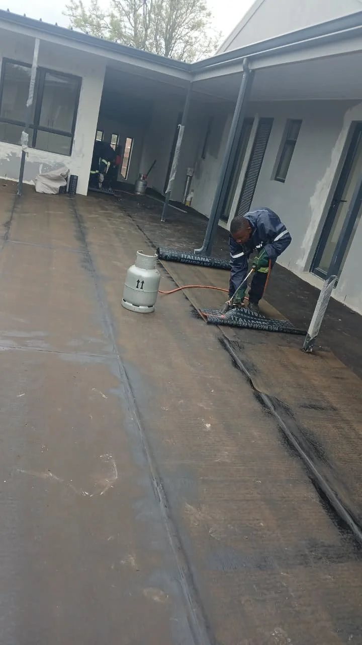 Waterproofing works on a flat roof